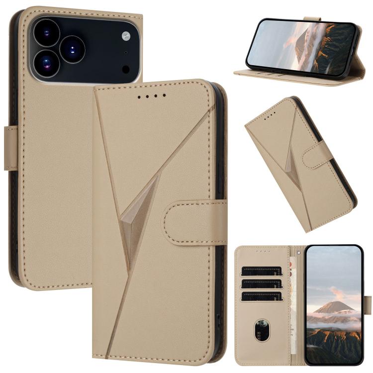 Triangle Pattern Buckle Clasp Leather Phone Case, For iPhone 17 Pro Max, For iPhone 17 Pro, For iPhone 17