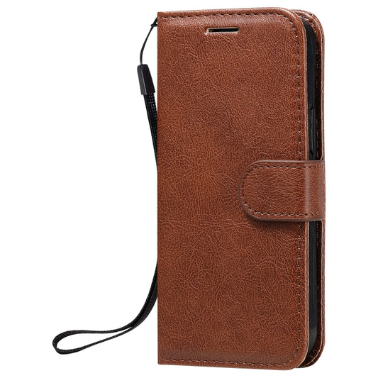 Protective leather case for iPhone 12 Pro Max featuring horizontal flip design and holder