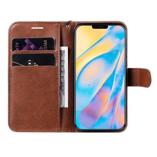 Durable leather flip cover for iPhone 12 Pro Max with built-in stand and storage