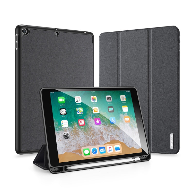 DUX DUCIS Domo Series Horizontal Flip Magnetic PU Leather Case with Three-folding Holder & Pen Slot, For iPad 9.7 inch(2017)/9.7 inch(2018)/iPad 6