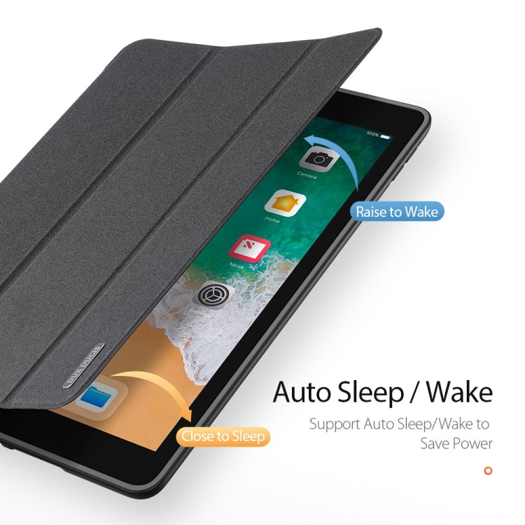 DUX DUCIS Domo Series Horizontal Flip Magnetic PU Leather Case with Three-folding Holder & Pen Slot, For iPad 9.7 inch(2017)/9.7 inch(2018)/iPad 6