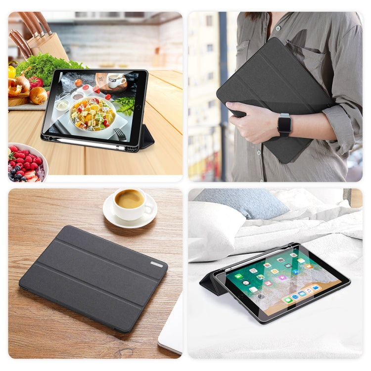 DUX DUCIS Domo Series Horizontal Flip Magnetic PU Leather Case with Three-folding Holder & Pen Slot, For iPad 9.7 inch(2017)/9.7 inch(2018)/iPad 6