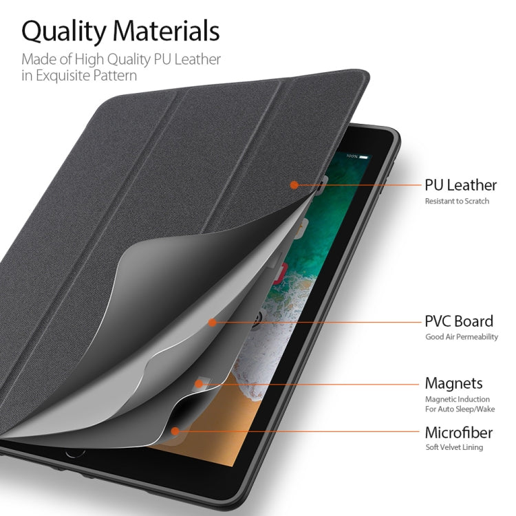 DUX DUCIS Domo Series Horizontal Flip Magnetic PU Leather Case with Three-folding Holder & Pen Slot, For iPad 9.7 inch(2017)/9.7 inch(2018)/iPad 6
