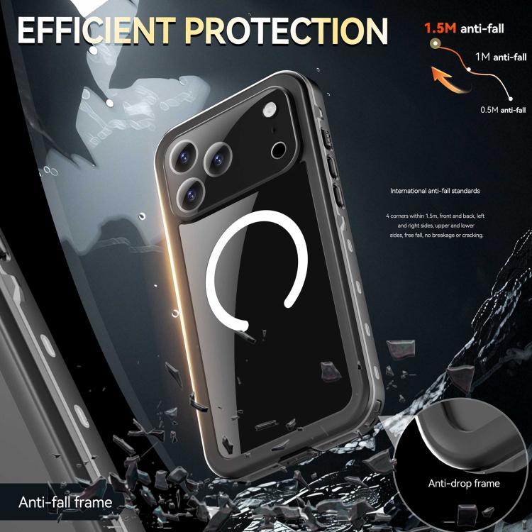 RedPepper Transparent Dot IP68 Waterproof Triple-proof MagSafe Phone Case, For iPhone 17 Pro Max, For iPhone 17 Pro, For iPhone 17, For iPhone 17 Air, For iPhone 16 Pro Max, For iPhone 16 Pro, For iPhone 16 Plus, For iPhone 16