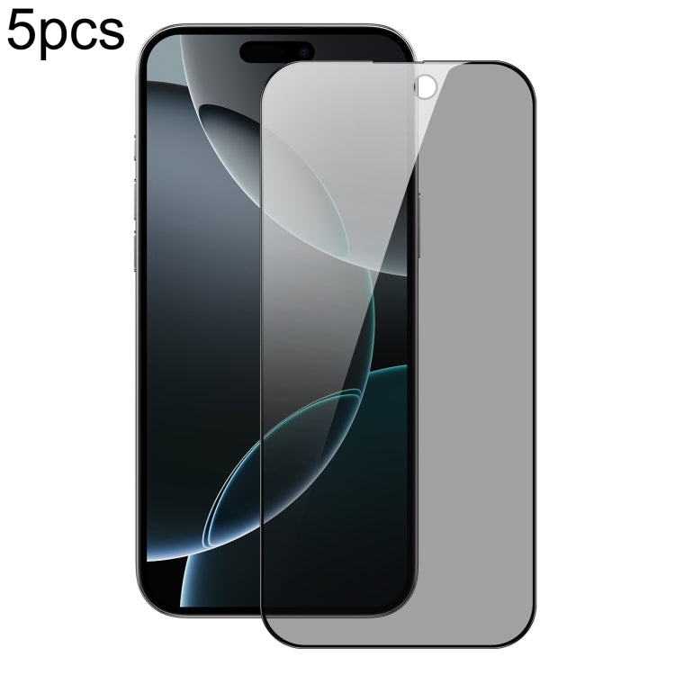 5pcs DUX DUCIS 0.33mm 9H High Aluminum Anti-spy HD Tempered Glass Film, For iPhone 17 Pro Max, For iPhone 17 Pro, For iPhone 17, For iPhone 17 Air, iPhone 16e, For iPhone 16 Pro Max, For iPhone 16 Pro, For iPhone 16 Plus, For iPhone 16