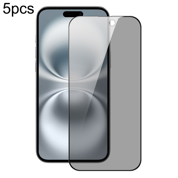 5pcs DUX DUCIS 0.33mm 9H High Aluminum Anti-spy HD Tempered Glass Film, For iPhone 17 Pro Max, For iPhone 17 Pro, For iPhone 17, For iPhone 17 Air, iPhone 16e, For iPhone 16 Pro Max, For iPhone 16 Pro, For iPhone 16 Plus, For iPhone 16