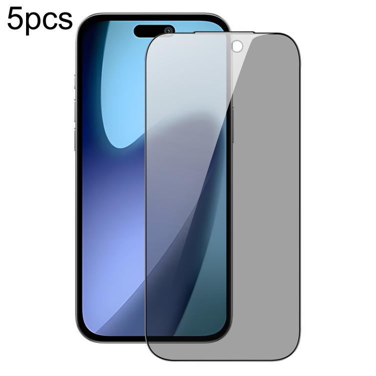 5pcs DUX DUCIS 0.33mm 9H High Aluminum Anti-spy HD Tempered Glass Film, For iPhone 17 Pro Max, For iPhone 17 Pro, For iPhone 17, For iPhone 17 Air, iPhone 16e, For iPhone 16 Pro Max, For iPhone 16 Pro, For iPhone 16 Plus, For iPhone 16
