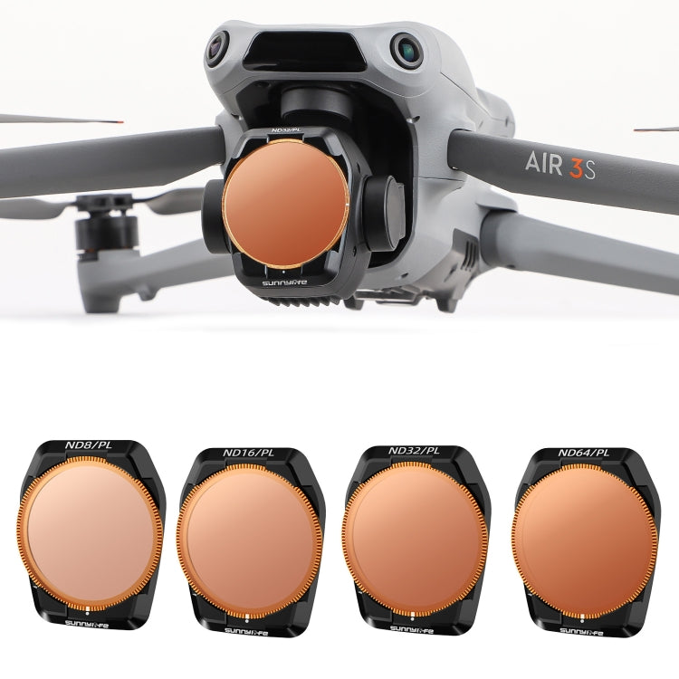 For DJI Air 3S Sunnylife Camera Lens Filter, MCUV, ND8, ND16, ND32, ND64, CPL, ND8PL, ND16PL, ND32PL, ND64PL, 3 in 1 CPL ND8 ND16, 4 in 1 ND8-64, 4 in 1 ND8-64PL, 4 in 1 UV CPL ND32 ND64, 6 in 1 UV CPL ND8-64