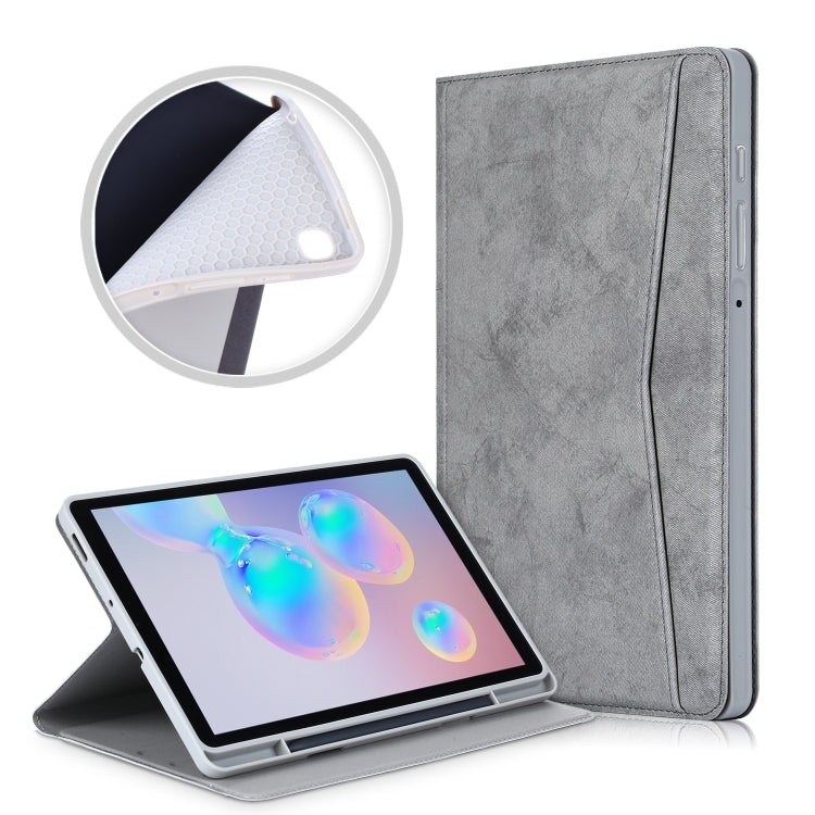 For Samsung Galaxy Tab S6 Lite P610/P615 Marble Cloth Texture TPU Horizontal Flip Leather Case with Holder & Card Slot & Pen Slot