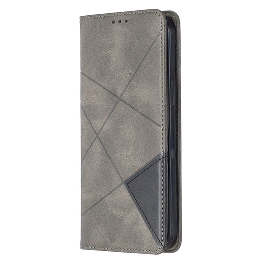 Horizontal flip design showcasing premium leather construction and magnetic closure detail