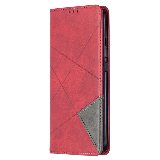 Premium flip case iPhone 12 featuring rhombus pattern and magnetic closure system