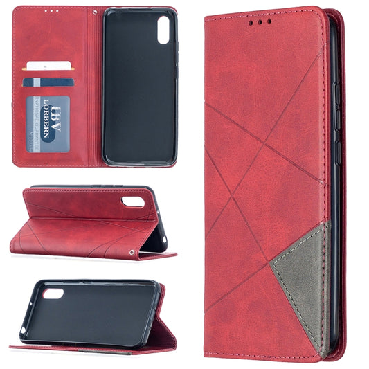 Rhombus textured magnetic leather case for iPhone 12 Pro with card slots and stand holder