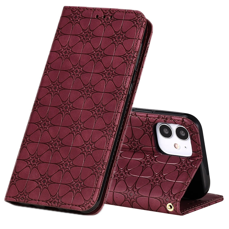 Lucky Flowers Embossing Pattern Magnetic Horizontal Flip Leather Case with Holder & Card Slots
