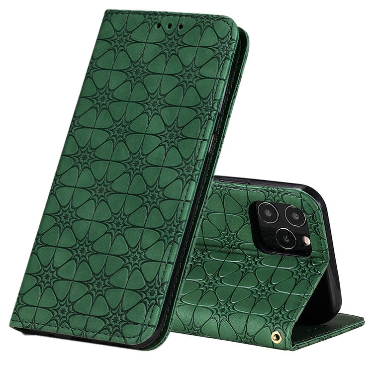 Lucky Flowers Embossing Pattern Magnetic Horizontal Flip Leather Case with Holder & Card Slots