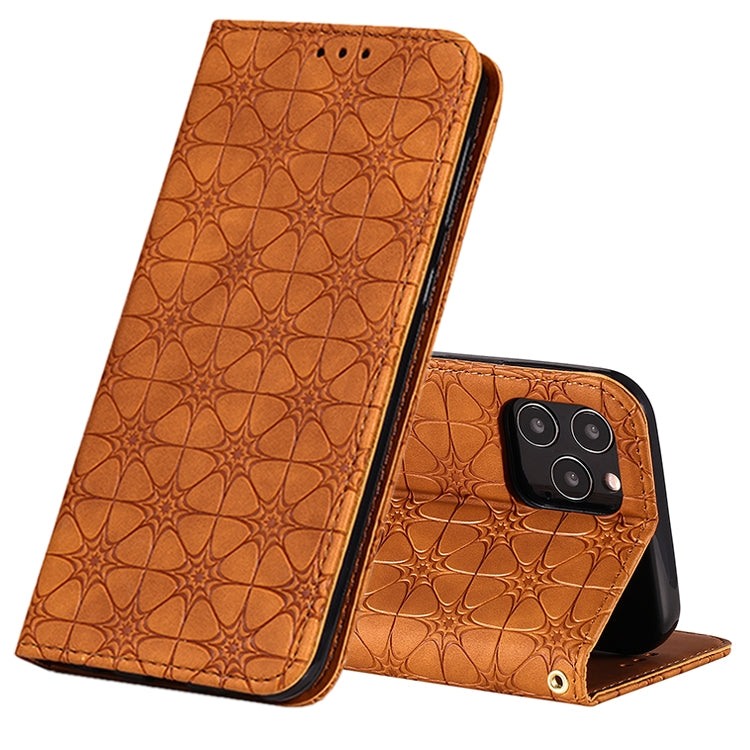 Lucky Flowers Embossing Pattern Magnetic Horizontal Flip Leather Case with Holder & Card Slots