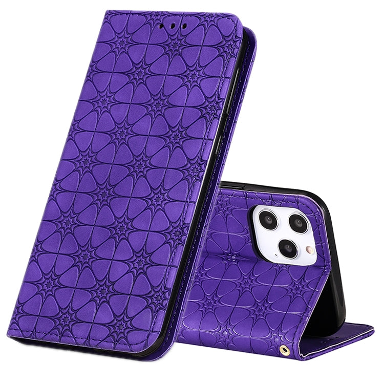 Lucky Flowers Embossing Pattern Magnetic Horizontal Flip Leather Case with Holder & Card Slots