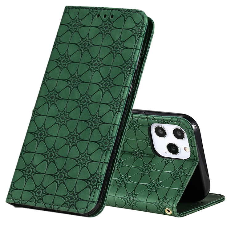 Lucky Flowers Embossing Pattern Magnetic Horizontal Flip Leather Case with Holder & Card Slots