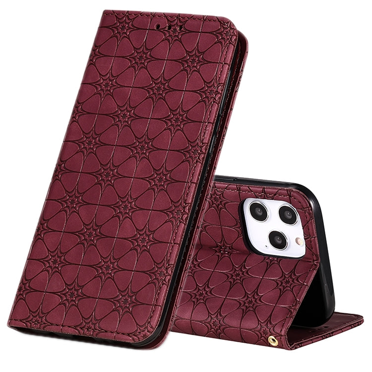 Lucky Flowers Embossing Pattern Magnetic Horizontal Flip Leather Case with Holder & Card Slots