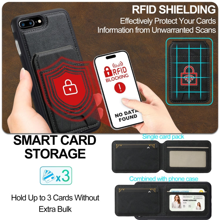 LC.IMEEKE L3 Series Detachable RFID Card Bag Magsafe Phone Case, For iPhone 8 Plus / 7 Plus
