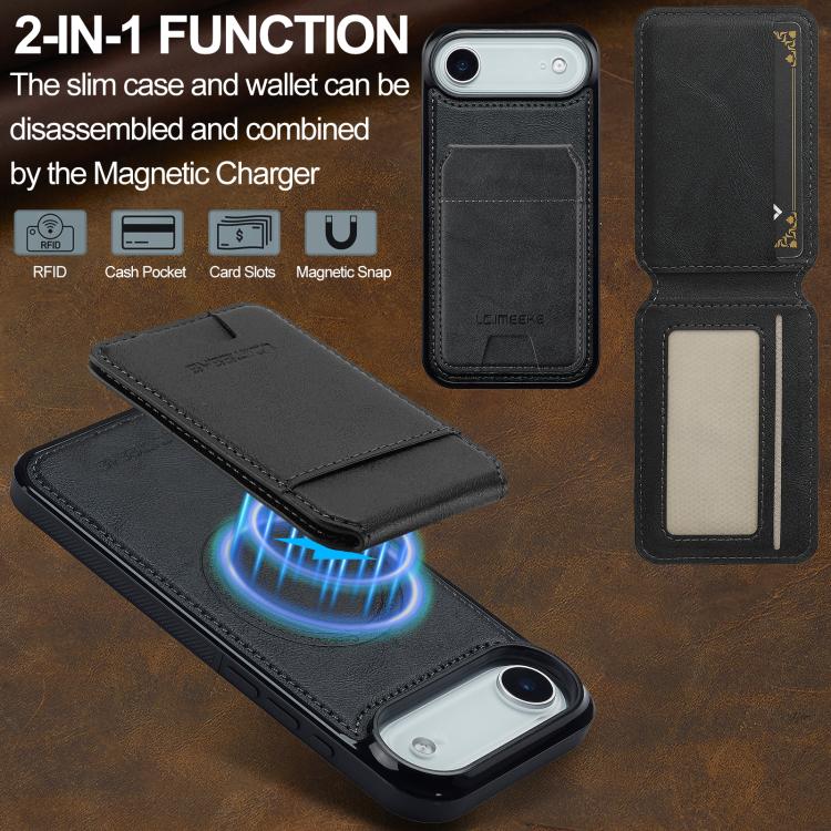 LC.IMEEKE L3 Series Detachable RFID Card Bag Magsafe Phone Case, For iPhone SE 2024, For iPhone 16 Pro Max, For iPhone 16 Pro, For iPhone 16 Plus