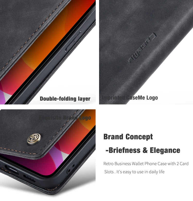 CaseMe-013 Multifunctional Retro Frosted Horizontal Flip Leather Case with Card Slot & Holder & Wallet