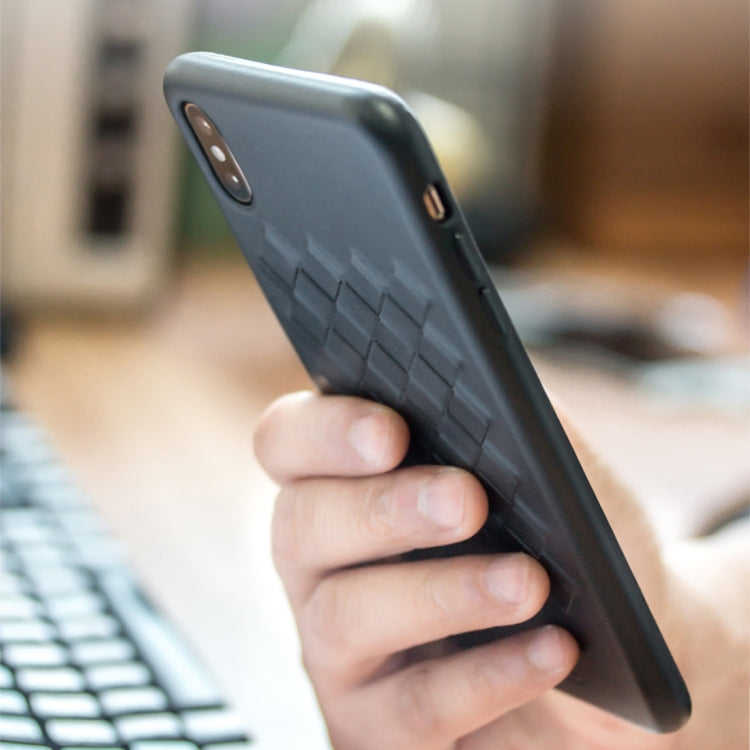 QIALINO Shockproof Weave Cowhide Leather Protective Case, For iPhone XS, For iPhone XR, For iPhone XS Max