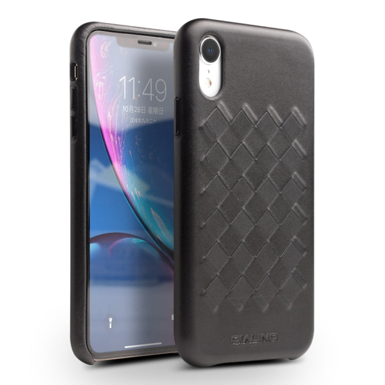 QIALINO Shockproof Weave Cowhide Leather Protective Case, For iPhone XS, For iPhone XR, For iPhone XS Max