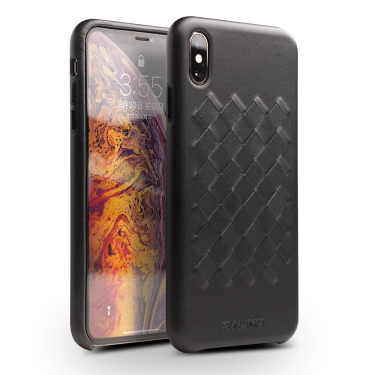 QIALINO Shockproof Weave Cowhide Leather Protective Case, For iPhone XS, For iPhone XR, For iPhone XS Max