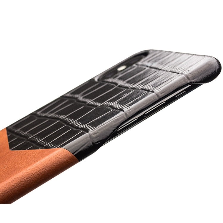 For iPhone X / XS QIALINO Crocodile Texture Cowhide Leather Protective Case