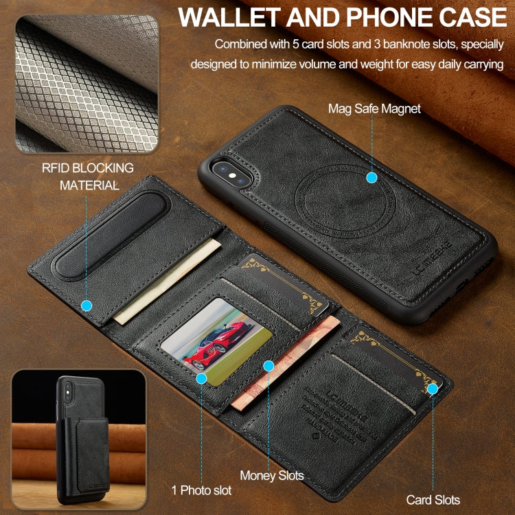 LC.IMEEKE L5 Series Detachable RFID Card Bag Magsafe Phone Case, For iPhone XS Max, For iPhone 8 Plus / 7 Plus