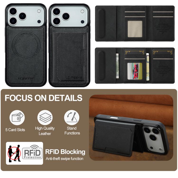 LC.IMEEKE L5 Series Detachable RFID Card Bag Magsafe Phone Case, For iPhone 17 Pro Max, For iPhone 17 Pro, For iPhone 17, For iPhone 17 Air
