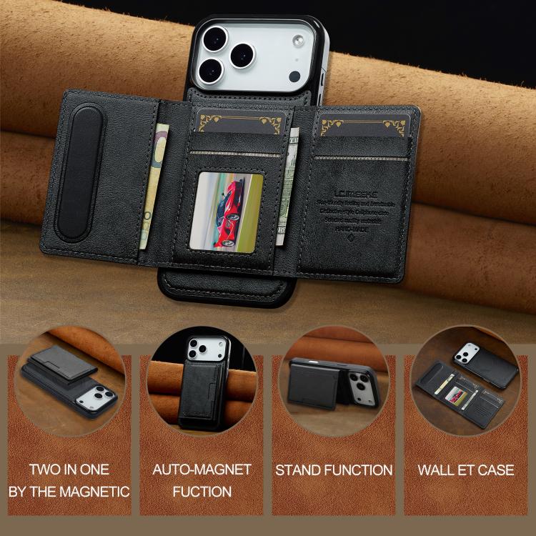 LC.IMEEKE L5 Series Detachable RFID Card Bag Magsafe Phone Case, For iPhone 17 Pro Max, For iPhone 17 Pro, For iPhone 17, For iPhone 17 Air