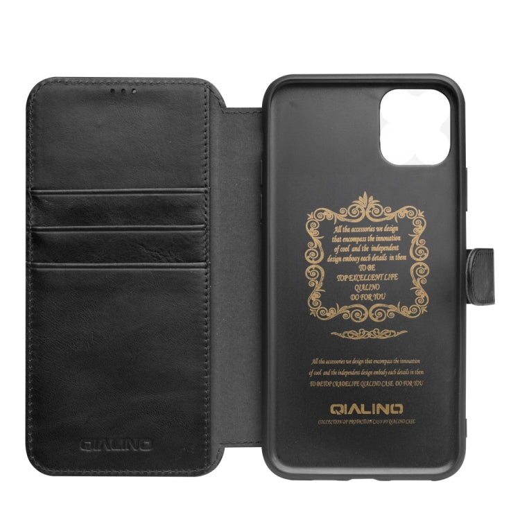 QIALINO Business Magnetic Buckle Horizontal Flip Leather Case with Card Slots, For iPhone 11 Pro, For iPhone 11 Pro Max