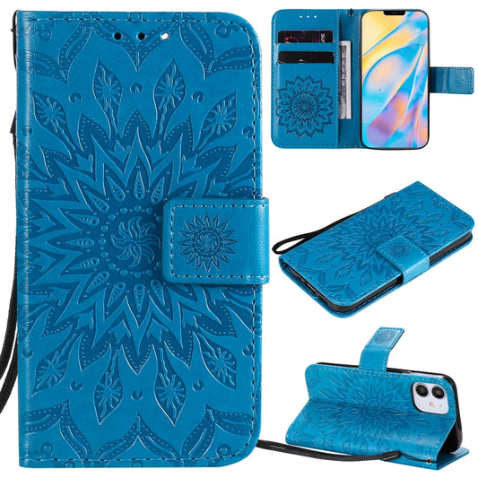 Sunflower printed PU leather iPhone 12 Pro case with card slots and wallet function