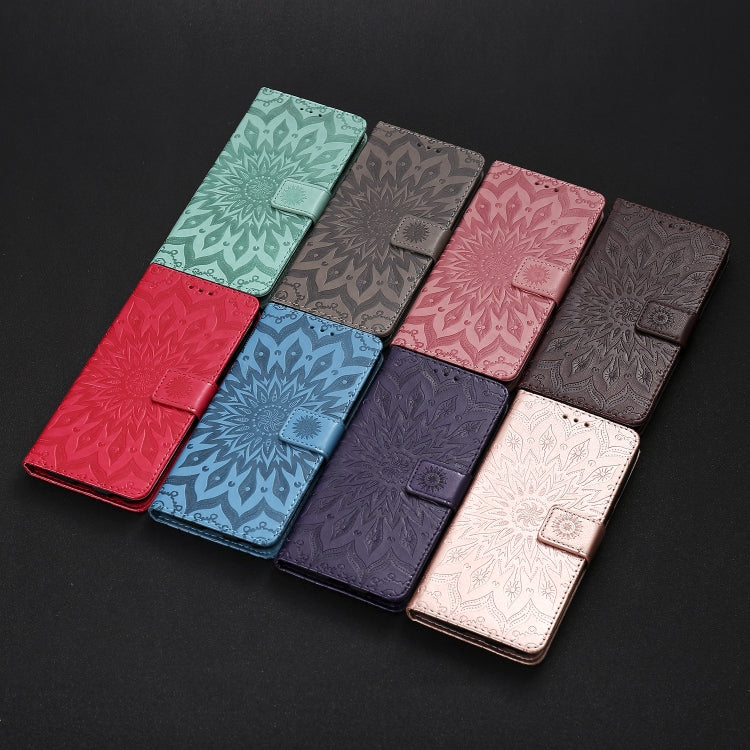 Pressed Printing Sunflower Pattern Horizontal Flip PU Leather Case Holder & Card Slots & Wallet & Lanyard, For iPhone 12 mini, For iPhone 12 / 12 Pro, For iPhone 12 Pro Max