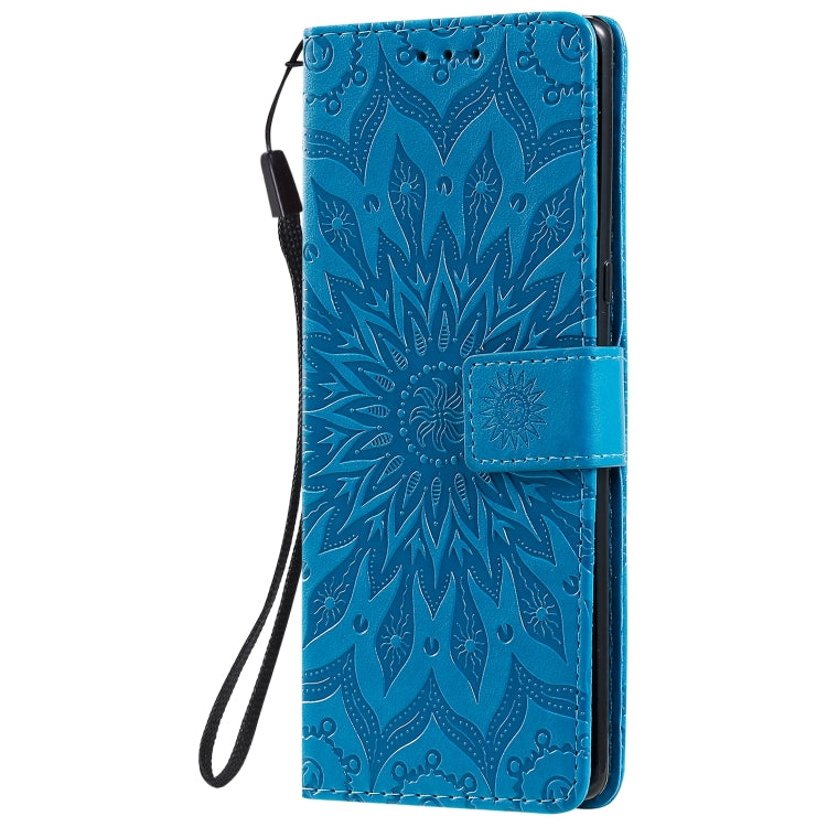 Pressed Printing Sunflower Pattern Horizontal Flip PU Leather Case Holder & Card Slots & Wallet & Lanyard, For LG G9, For LG K41S & K51S, For LG K50S