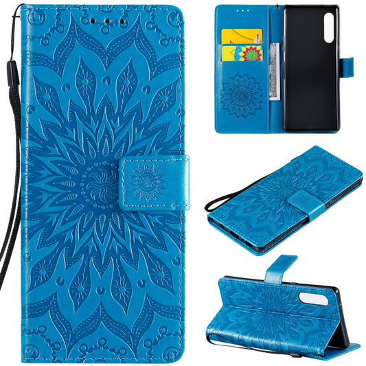 Sunflower pattern PU leather wallet case for LG G9, K41S, K51S, K50S with card slots and lanyard
