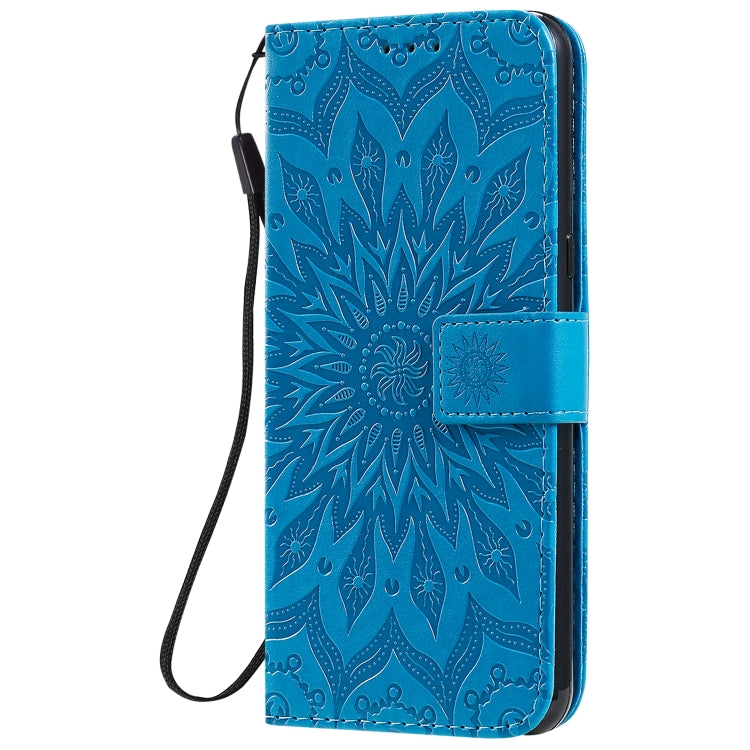Pressed Printing Sunflower Pattern Horizontal Flip PU Leather Case Holder & Card Slots & Wallet & Lanyard, For LG K51, For LG K61, For LG Stylo 6