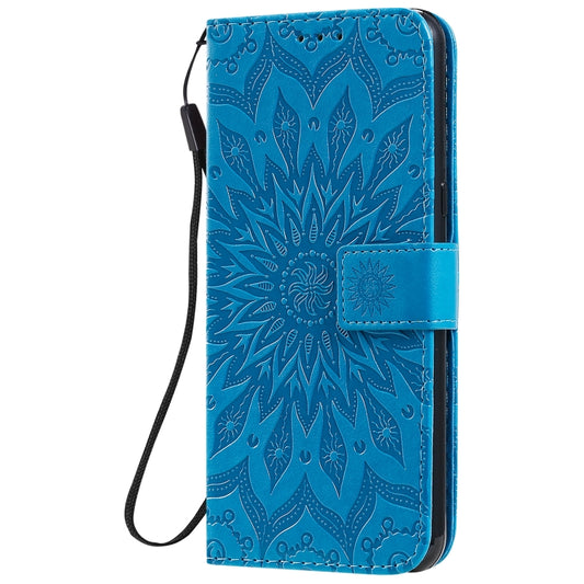 LG K51 horizontal flip case sunflower design featuring protective leather construction