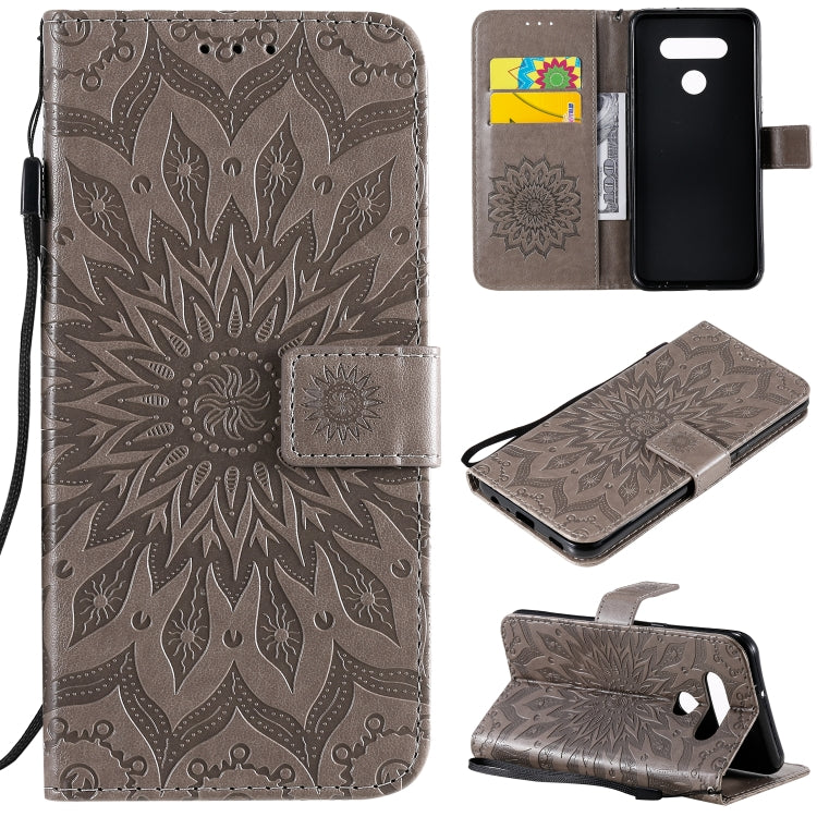 Pressed Printing Sunflower Pattern Horizontal Flip PU Leather Case Holder & Card Slots & Wallet & Lanyard, For LG K51, For LG K61, For LG Stylo 6