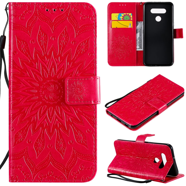 Pressed Printing Sunflower Pattern Horizontal Flip PU Leather Case Holder & Card Slots & Wallet & Lanyard, For LG K51, For LG K61, For LG Stylo 6
