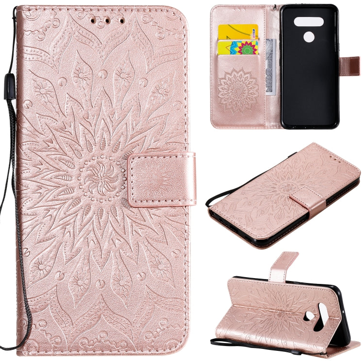Pressed Printing Sunflower Pattern Horizontal Flip PU Leather Case Holder & Card Slots & Wallet & Lanyard, For LG K51, For LG K61, For LG Stylo 6
