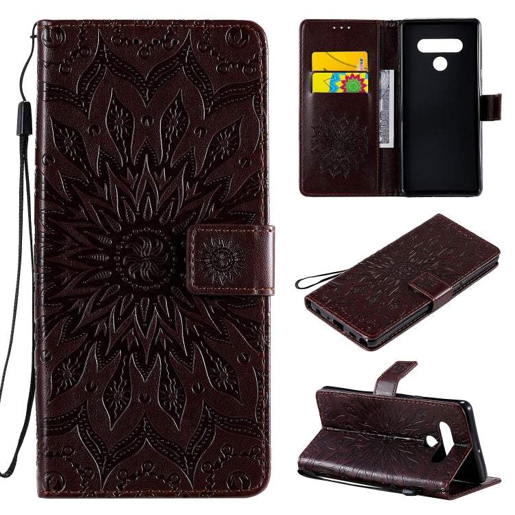 Pressed Printing Sunflower Pattern Horizontal Flip PU Leather Case Holder & Card Slots & Wallet & Lanyard, For LG K51, For LG K61, For LG Stylo 6