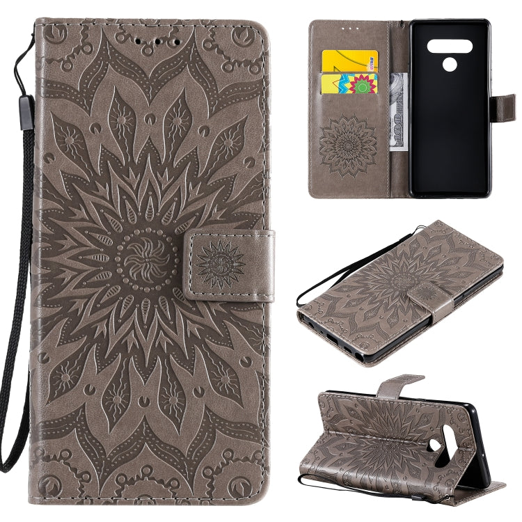 Pressed Printing Sunflower Pattern Horizontal Flip PU Leather Case Holder & Card Slots & Wallet & Lanyard, For LG K51, For LG K61, For LG Stylo 6