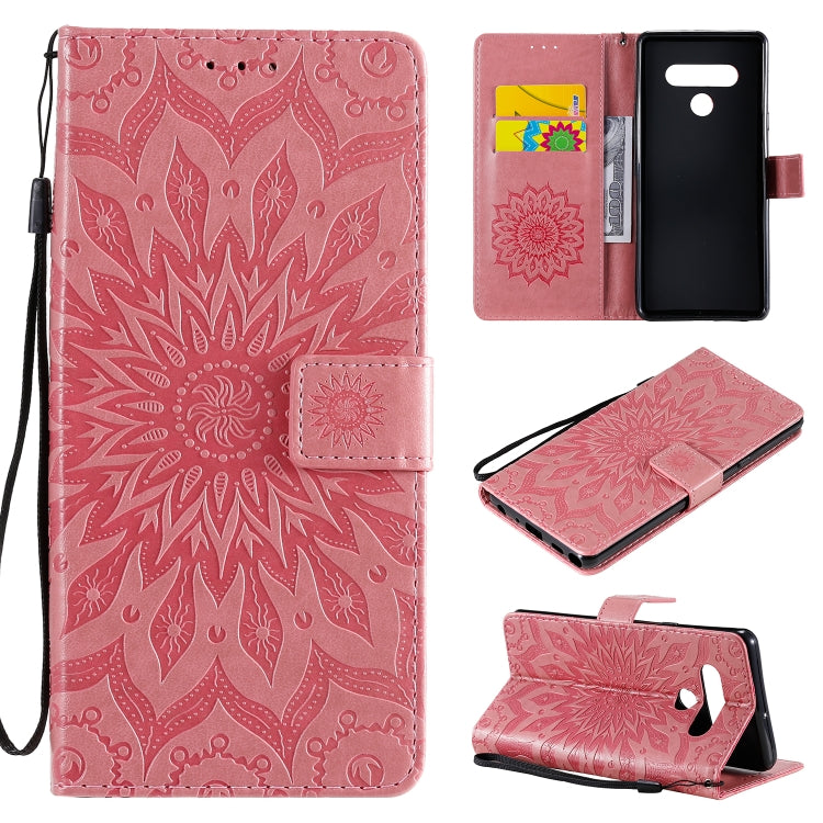 Pressed Printing Sunflower Pattern Horizontal Flip PU Leather Case Holder & Card Slots & Wallet & Lanyard, For LG K51, For LG K61, For LG Stylo 6