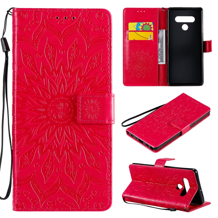 Pressed Printing Sunflower Pattern Horizontal Flip PU Leather Case Holder & Card Slots & Wallet & Lanyard, For LG K51, For LG K61, For LG Stylo 6