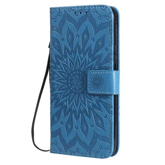 Golden sunflower design horizontal flip phone case featuring protective leather construction