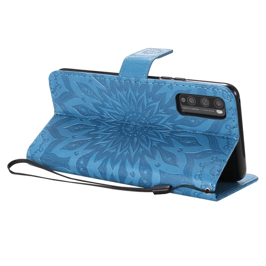 Interior card slots and cash pocket visible in sunflower print flip cover design