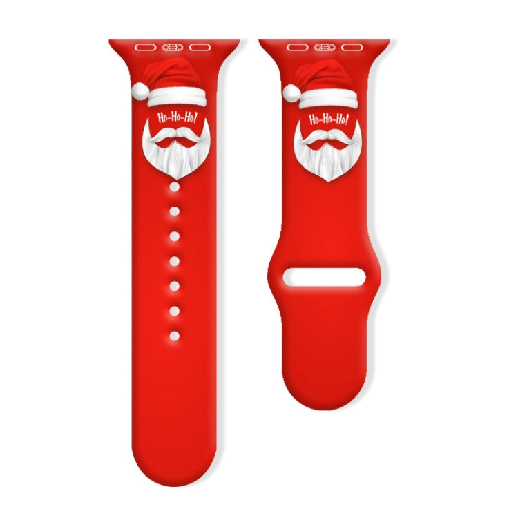 Christmas Pattern Reverse Buckle Silicone Watch Band, For Apple Watch 42mm / 41mm / 40mm / 38mm