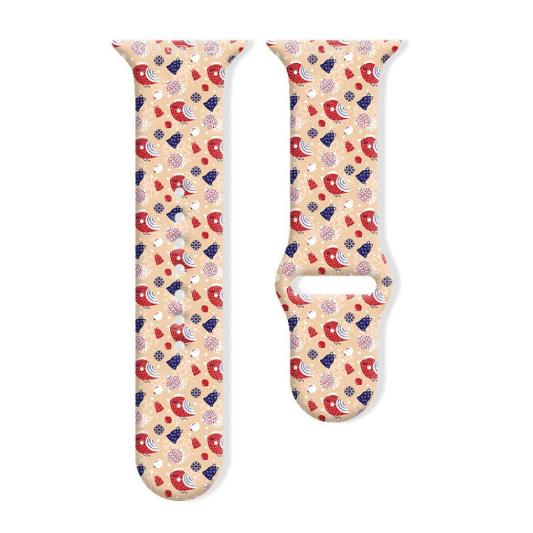 Christmas Pattern Reverse Buckle Silicone Watch Band, For Apple Watch 42mm / 41mm / 40mm / 38mm
